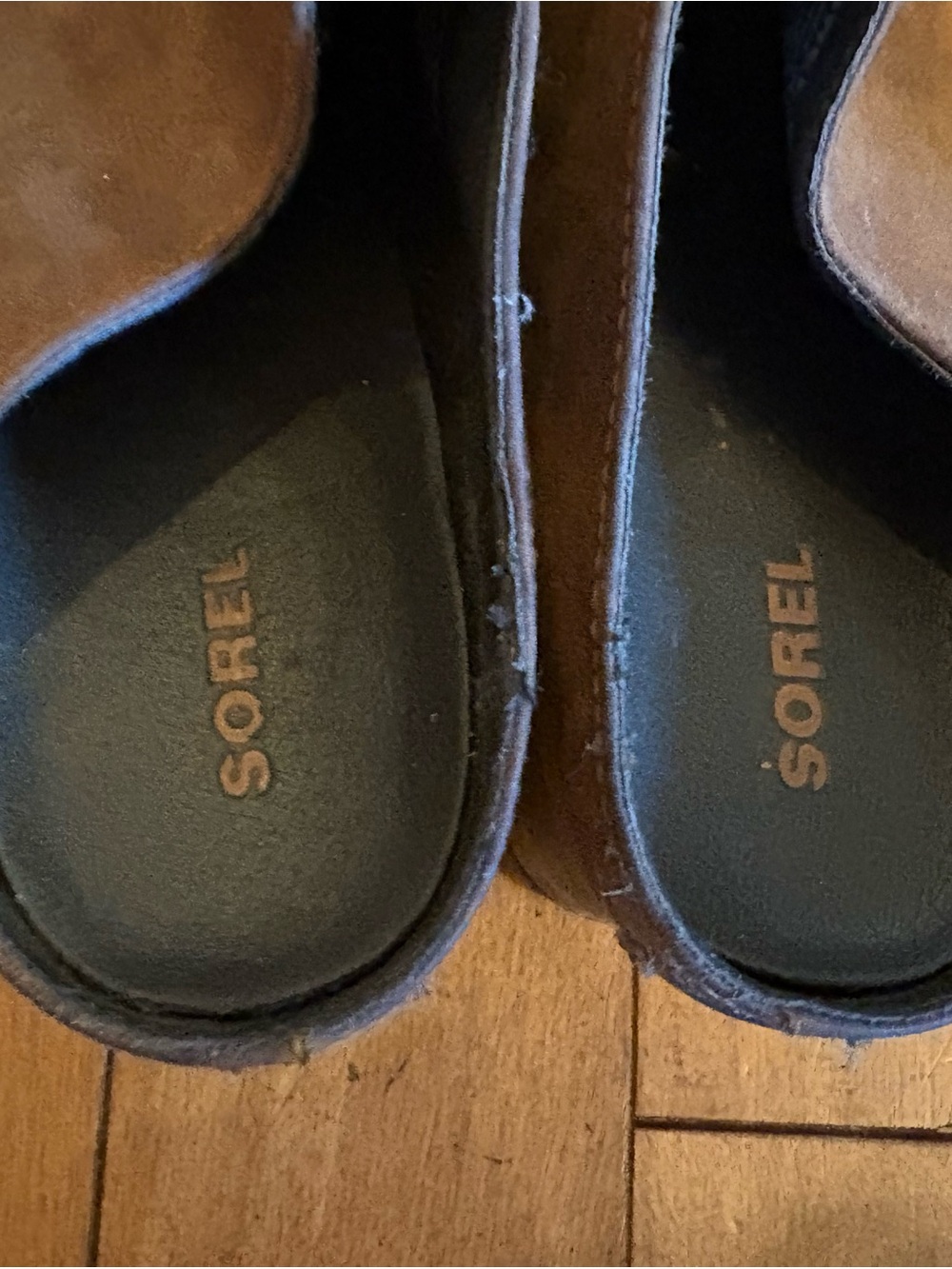 Sorel Brown Leather Stacked Heel Mule Boot - Picture 3 of 5